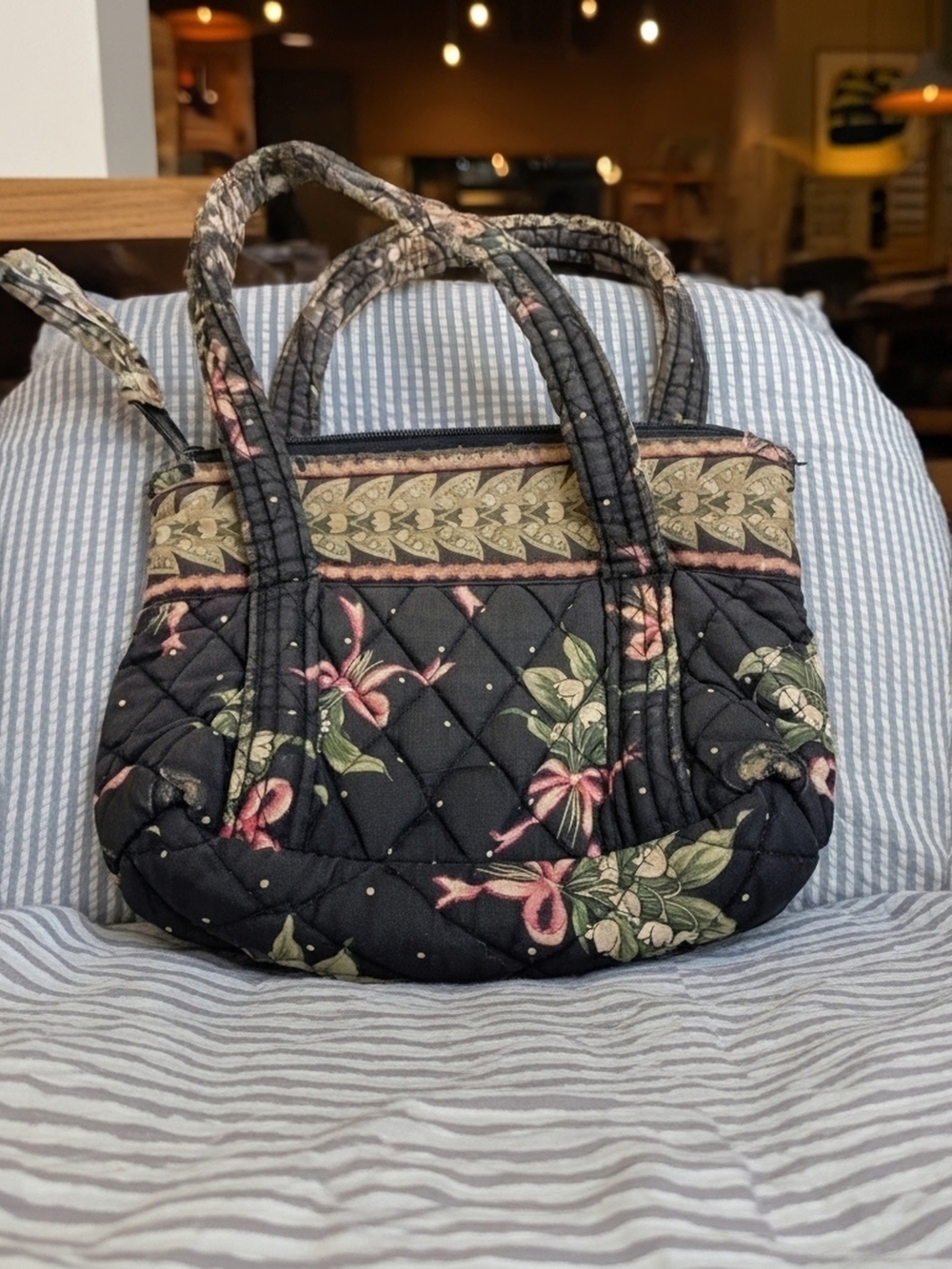 Vera Bradley Quilted Mini Tote in Breast Cancer Awareness Print